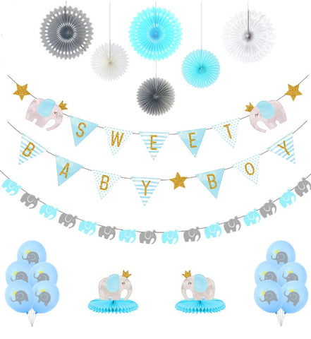 Sweet Baby Elephant Blue Decorating Kit