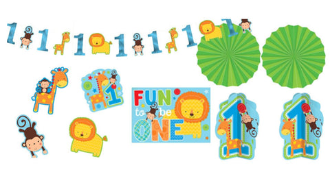 Wild at One Jungle Animals 1st Birthday Decorating Kit