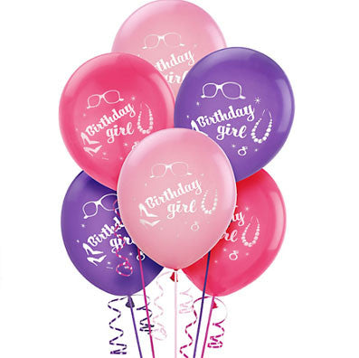 Birthday Girl Latex Balloons