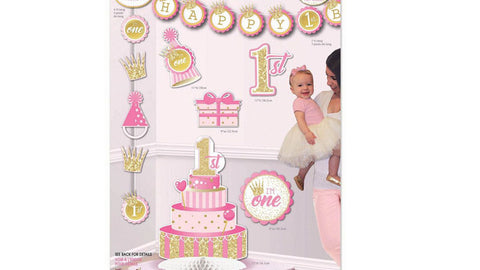 1st Birthday Pink Decorating Kit