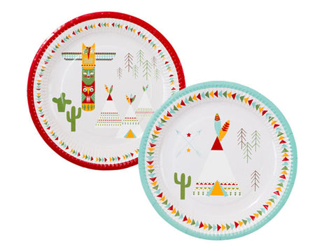Pow Wow Indian Party 9-inch paper plates (12 ct)