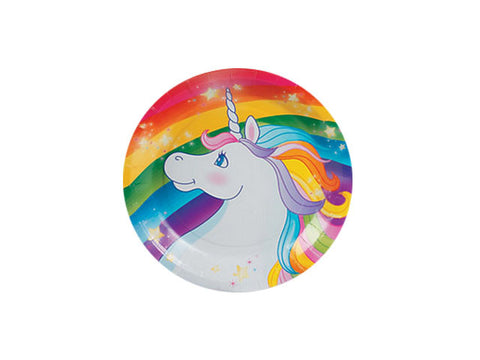 Rainbow Unicorn Party 7-inch paper plates (8 ct)