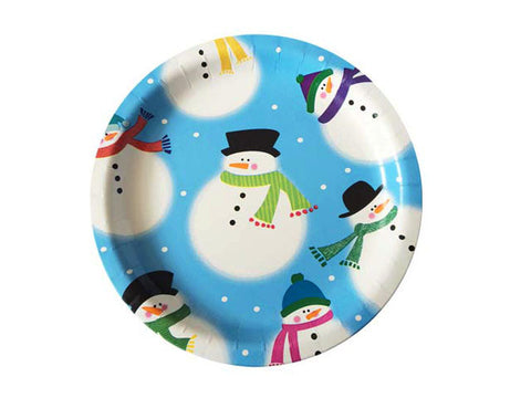Snowman 7-inch paper plates (8 ct)