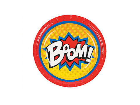 Superhero Bubble 7-inch paper plates (8 ct)