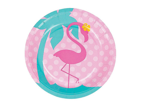 Tropical Flamingo Party 7-inch paper plates (8 ct)