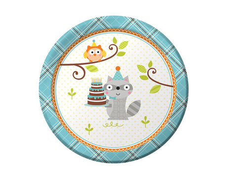 Woodland Birthday 7-inch paper plates (8 ct)