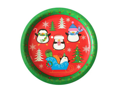 Holiday Penguins 9-inch paper plates (8 ct)