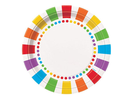 Rainbow Party 9-inch paper plates (8 ct)