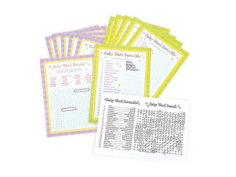 Word Search Baby Shower Game