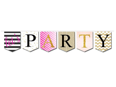 Let's Party ribbon banner