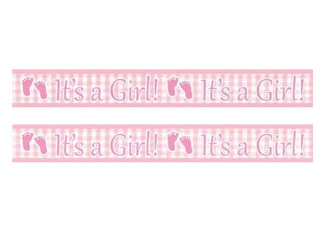 It's a Girl Plaid Baby Shower Banner
