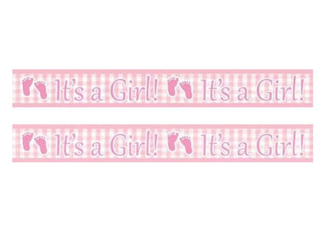 It's a Girl Plaid Baby Shower Banner