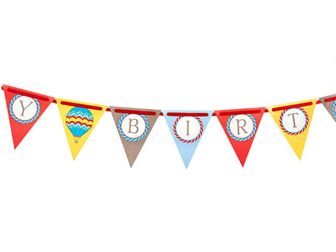 Up Up Away Birthday Pennant Banner