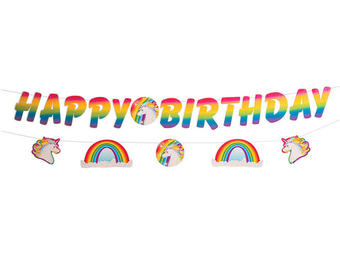 Rainbow Unicorn Party Birthday Garland