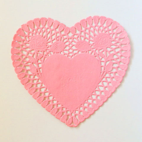 Heart Paper Doilies - 6 inches (click for more colors)