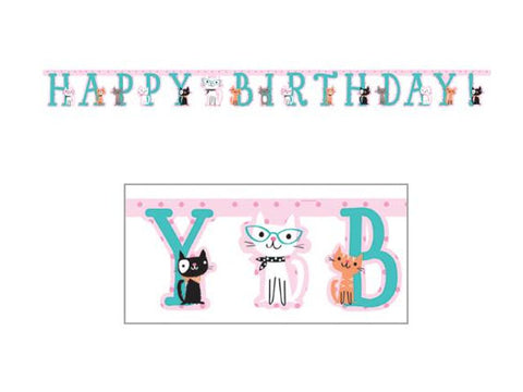 Kitten Party Birthday Banner