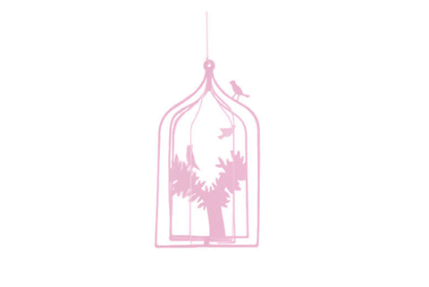 Hanging Pink Birdcage