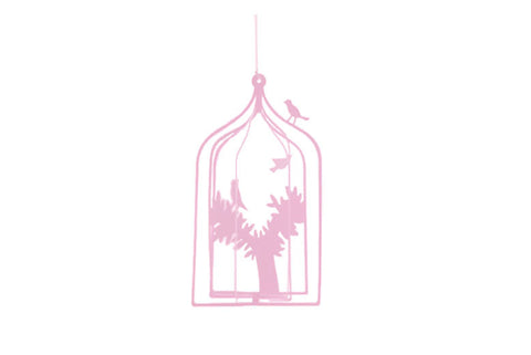 Hanging Pink Birdcage