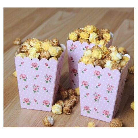 Pink Floral Mini Popcorn Boxes