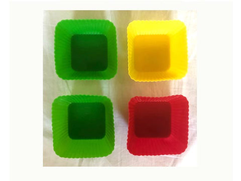 Silicone Cups Brights - large square