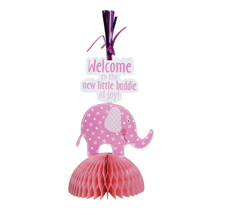 Sweet Elephant Pink Baby Shower Table Centerpiece
