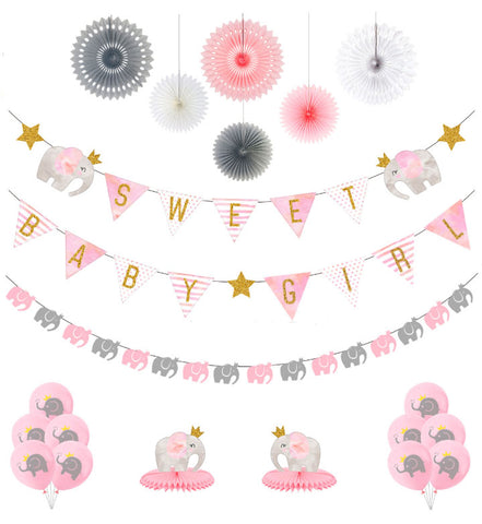 Sweet Baby Elephant Pink Decorating Kit