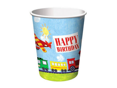Transportation Birthday Paper Cups (8 ct)