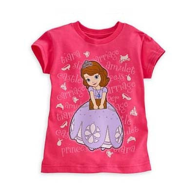 Sofia the First in coral pink tee
