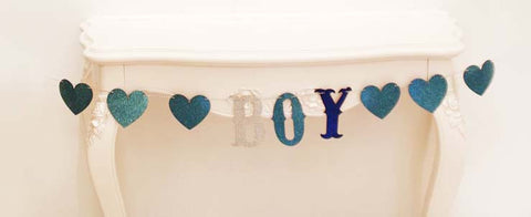 Glitter Baby Shower Garland - Boy or Girl (click for more colors)