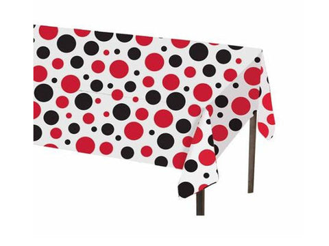 Ladybug Black and Red Polka Dots Table Cover