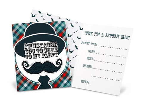 Preppy Stache Invitations (8 ct)