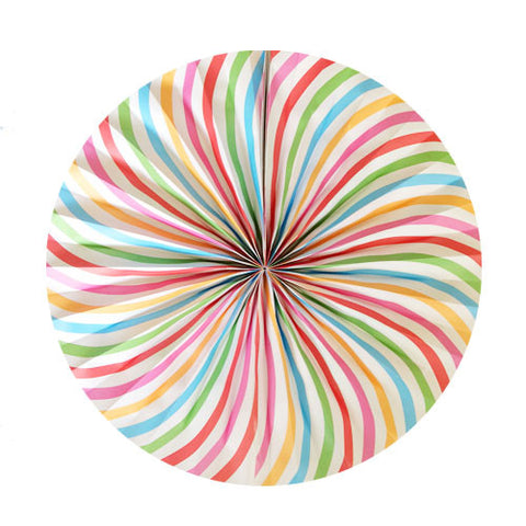 Spiral Multi-colored Paper Fan - 16 inches