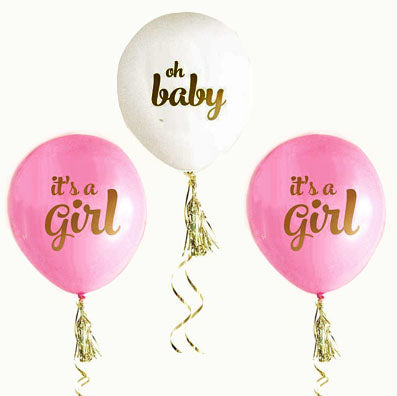 Oh Baby It's a Girl Latex Balloons