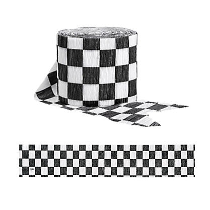 Black and White Checkered Crepe Streamer