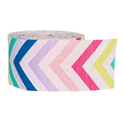 Multi-colored Chevron Crepe Streamer