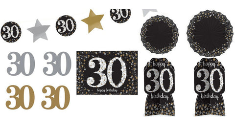 Sparkling 30th Birthday Decorating Kit