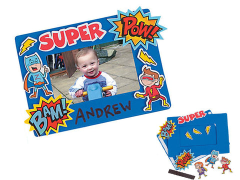 Superhero Picture Frame Magnet Kit (4 ct)