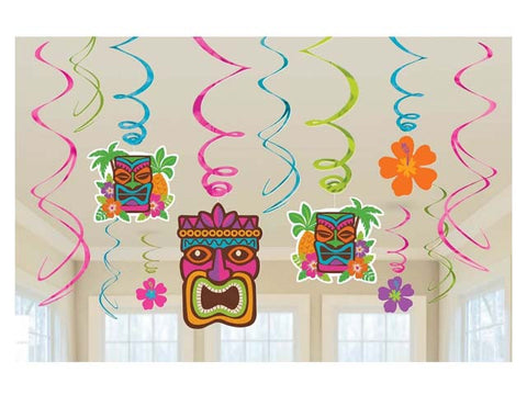 Tiki Party Swirl Decorations