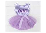 Striped First Birthday One-Piece Tutu Set (click for more colors)