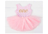 Striped First Birthday One-Piece Tutu Set (click for more colors)