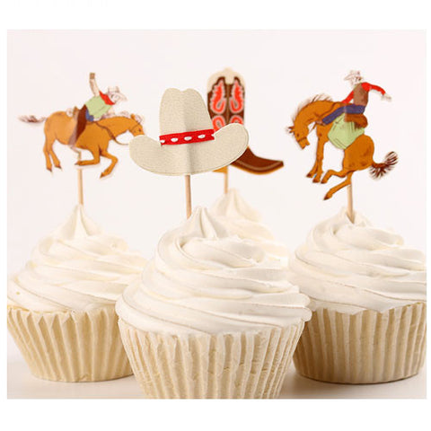Howdy Cowboy cupcake picks (12 ct)